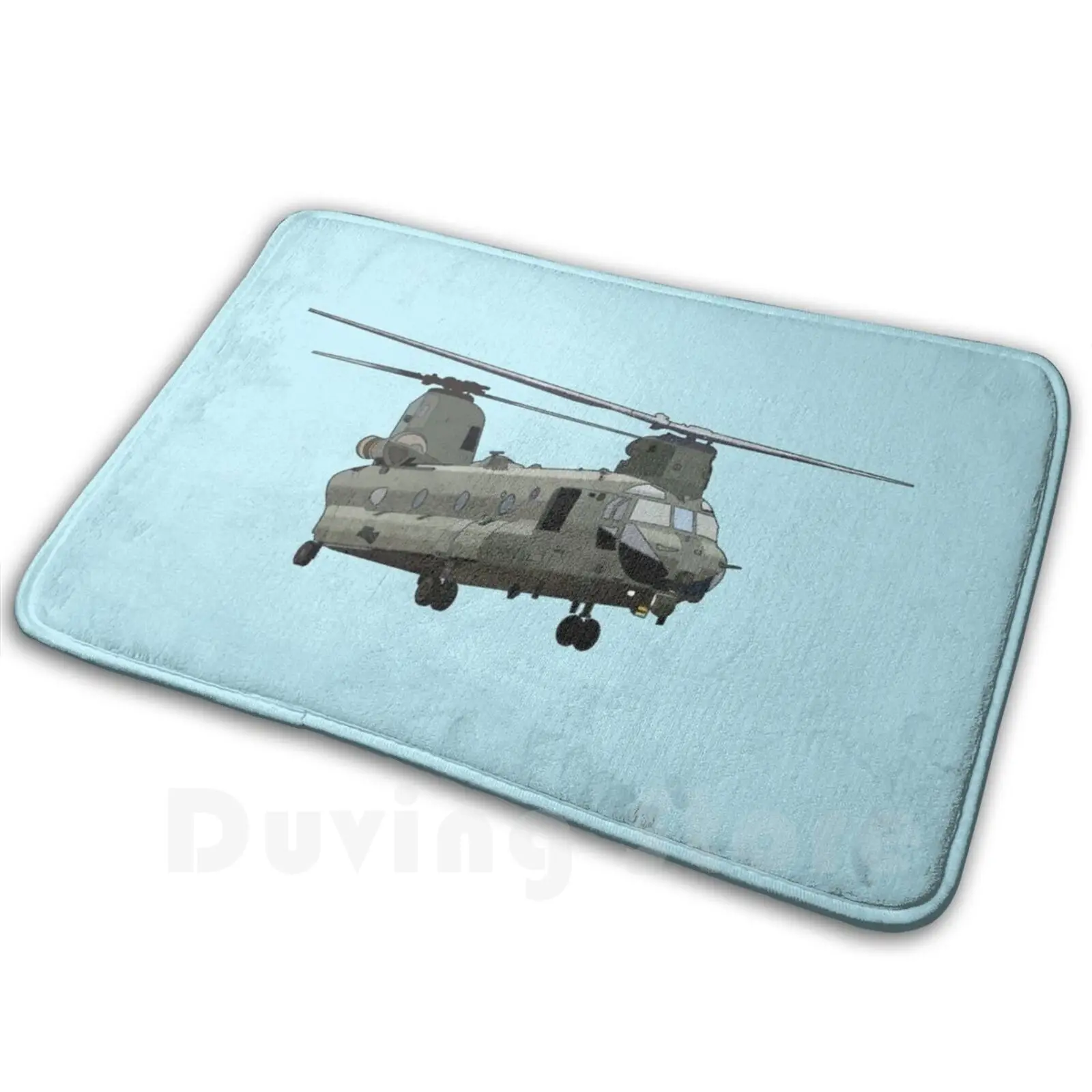 Chinook Blue Background Mat Rug Carpet Anti-Slip Floor Mats Bedroom Chinook Forces Raf Navy Army Marines Helicopter Military