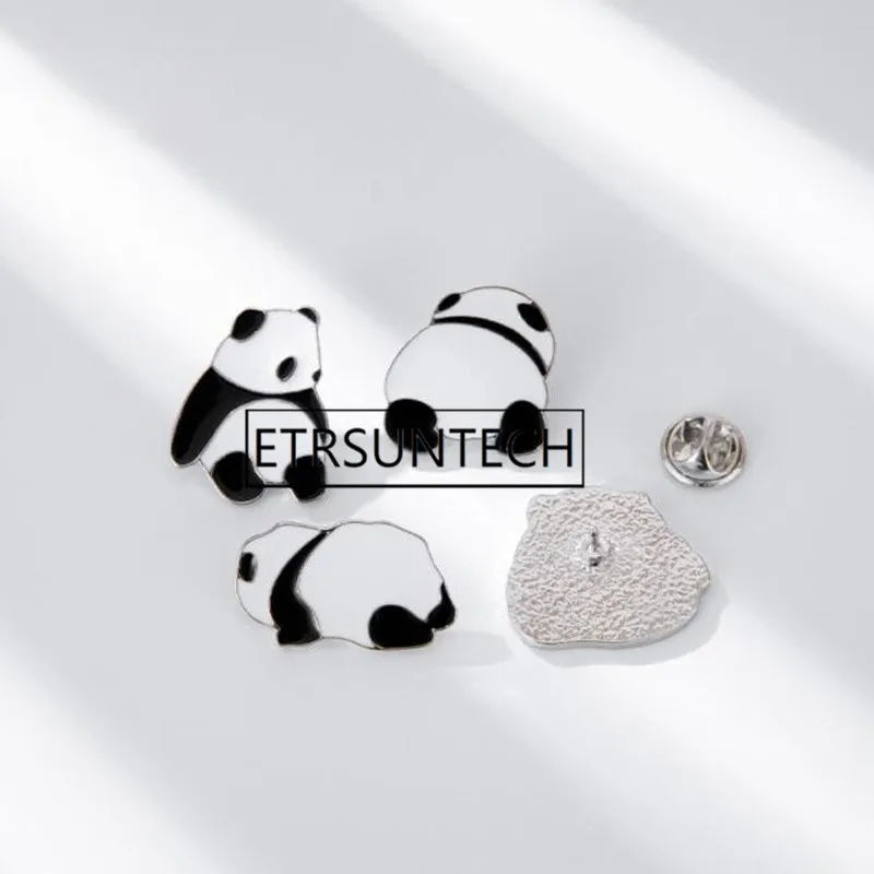 

200pcs Cute Panda Enamel Lapel Pins Fun Panda Brooches Badges National Treasure Animal Pin Gift for Friends