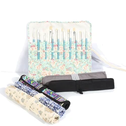 Canvas Roll-up Pencil Bag Paint Brushes Pencil Bag Roll Up Case 20 Holder Case Perfect Storage