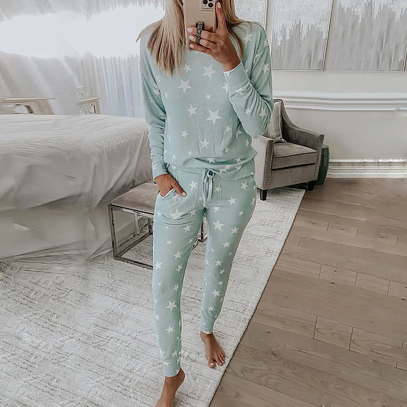 Fanceey Spring Pajama Set Women Sleepwear Fashion Lounge Wear Set Female Loungewear Nightie Ladies Home Suit Women Home Clothes