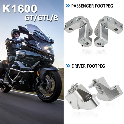 BMW K1600GT K1600GTL K1600Bagger K 1600 GT GTL B Lower 용 오토바이 운전자 승객 발 페그 하강 키트