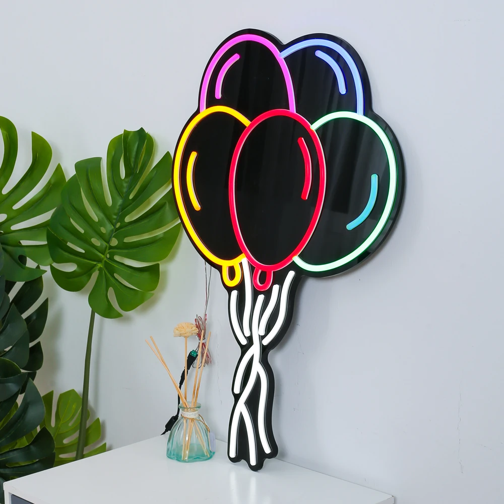 Lampada al Neon palloncini colorati insegna al Neon bambini regalo per bambini decorazioni murali infantili festa di compleanno camera da letto soggiorno Bar caffetteria