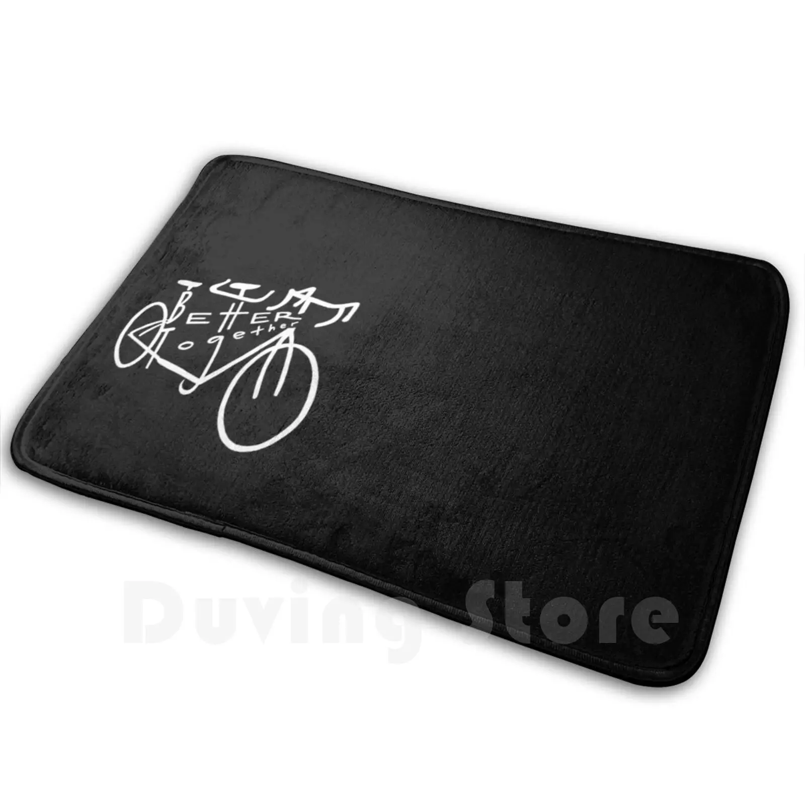 Better Together-White Carpet Mat Rug Cushion Bike Bicycle Tandem Cycling Cyclists Love Biking Valentine Wedding