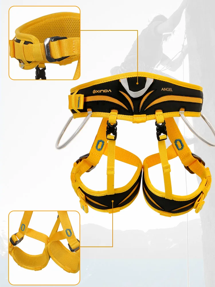 Xinda outdoor Children Half Body imbracatura di sicurezza cintura di protezione per arrampicata su roccia mezza imbracatura per adulti attrezzatura