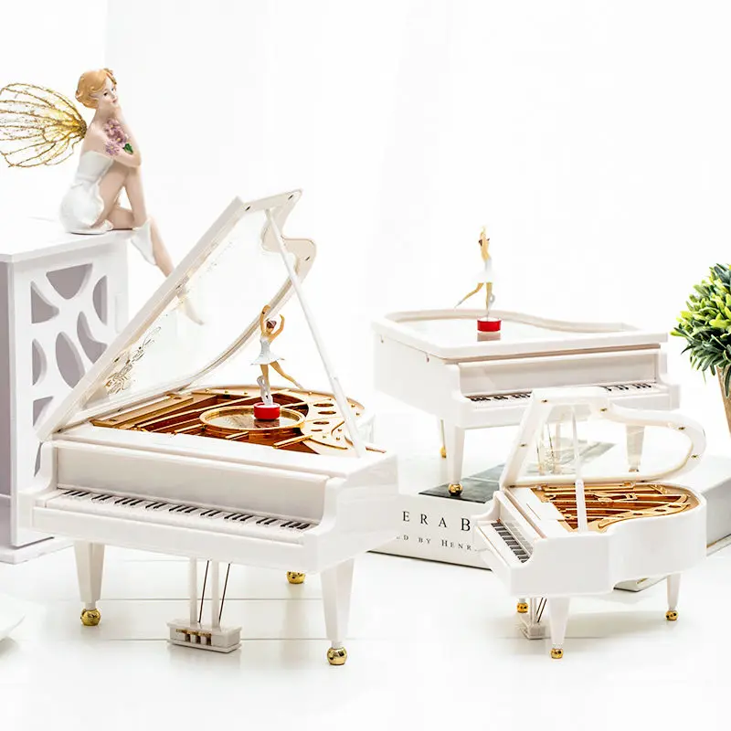 

Classic Piano Model Music Box Antique Rotating Ballerina Dancer Music Boxes Home Decoration Birthday Wedding Valentines Day Gift