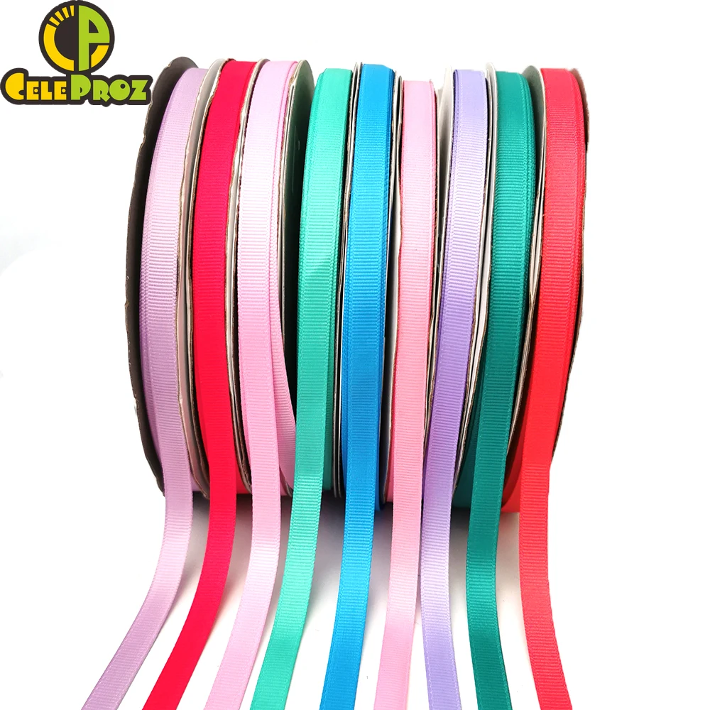 10Yards 10mm Grosgrain Rib Ribbon Gift Packing Material DIY Bow Clip Craft Decor Wedding Party Decoration Box Wrapping Supplies