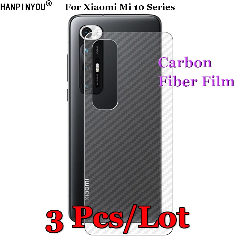 

3 Pcs/Lot For Xiaomi Mi 10s 10i 10 Pro Youth Lite Ultra 5G 3D Non-slip Clear Carbon Fiber Back Film Screen Protector Sticker