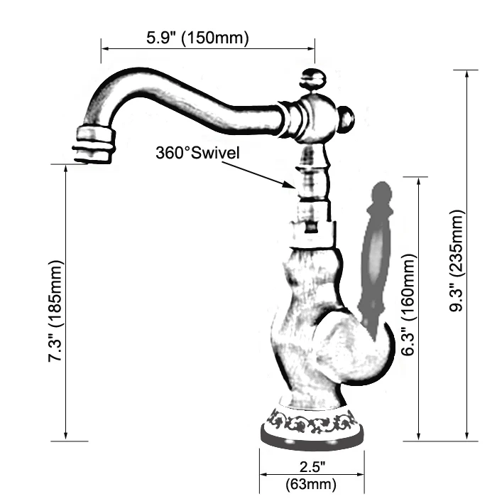 Home Improvement Accessories Polished Chrome Kitchen Faucet 360 Swivel Deck Mounted Bathroom Basin Sink Mixer Tap zsf674