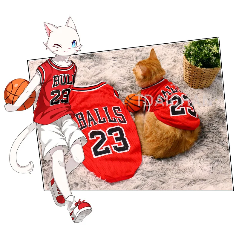 Pet Vest Summer Thin Cool Basketball Expert Cosplay Costume Anti-hair Loss Fashion Brand Jersey Pet Supplies Cat Dog Shoot Props