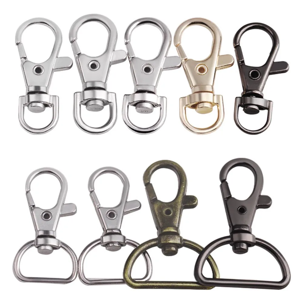 10pcs Metal Bags Strap Buckles Lobster Clasp Collar Carabiner Snap Hook DIY KeyChain Bag Part Accessories