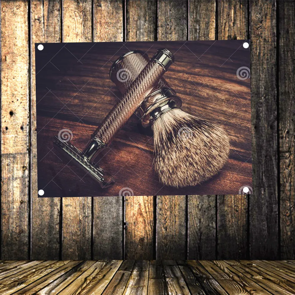 Vintage Barber Shop Decoration Hair Salon Tattoo Flag Haircut Poster Store Sign Banner Wall Hanging Canvas Print Art Tapestry