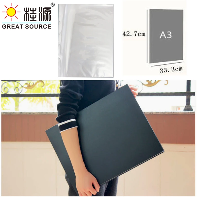 MQQ 8K Display Book Drawing Presentation Book 10 Transparent Pockets Folder 335*425mm(13.19