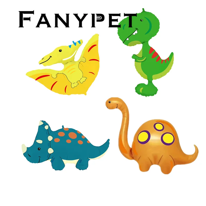 10pcs Dinosaur Foil Balloons Jungle Animal Boys Birthday Party Decors Jurassic Standind Dragon Kids Toys Air Globos