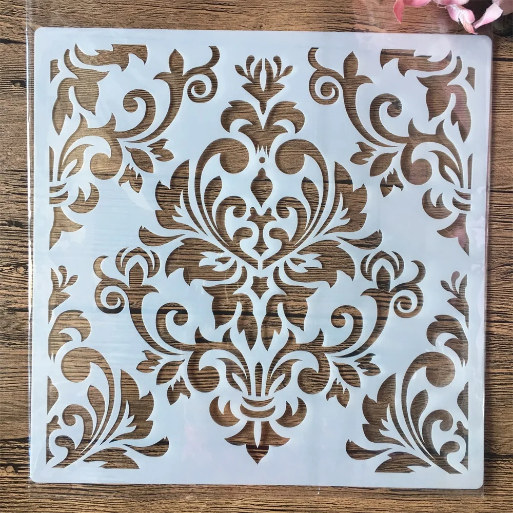 30*30cm Mandala ablum Állványzat DIY Bujtás stencils falra Festészet scrapbook Színezés Dombornyomás Album decorativa Szabásminta