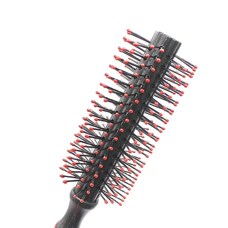 1 шт. для женщин девочек пластикового рулона круглый вьющиеся волосы расческой цилиндр химическому воздействию) Круглый парикмахерские массажер щетка салон красоты Стиль Лидер продаж