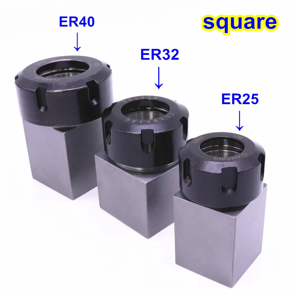 Praça Chuck Assento para Torno Cnc Aço Duro Primavera Collet Máquina de Gravura Perfuração do Furo Cruzado Chuck Block Er25 Er32 Er40 1pc
