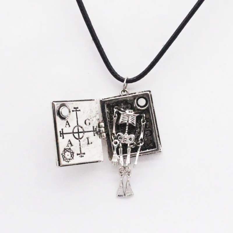 Necklace Punk Retro Magic Book Hidden Skull Funny Dark Necklace Female Jewelry Pendant Necklace for women 2023