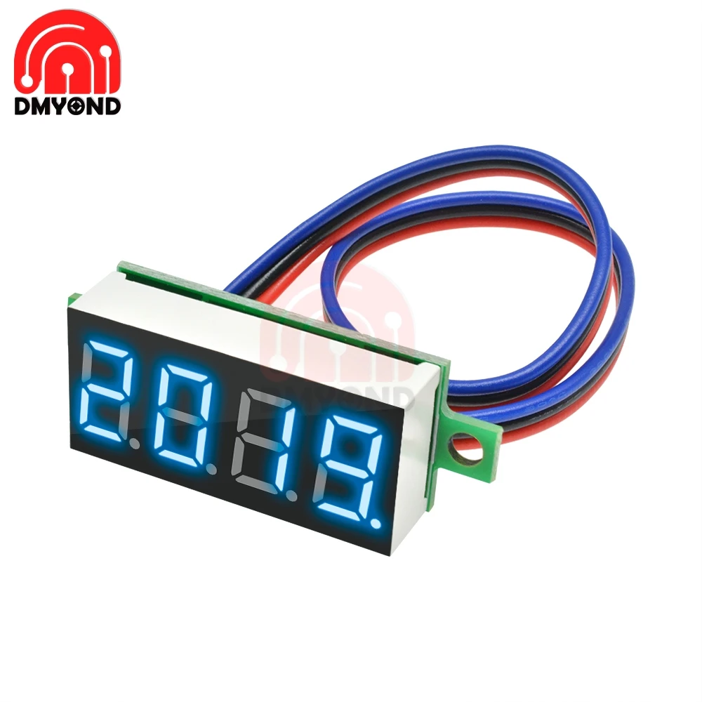 0.36 Inch Mini Digital Voltmeter 0-100V DC Volt Voltage Meter LED Panel Electric Voltage Tester Gauge 3 Wires 12V 24V 48V 4 Bit