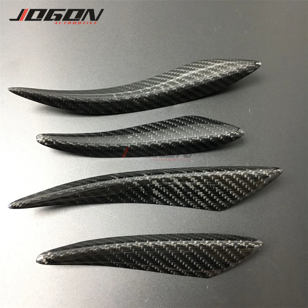 4Pcs Real Carbon Fiber Universal Front Bumper Lip Decoration Diffuser Splitter Fins Body Spoiler Canards Car Tuning Canard