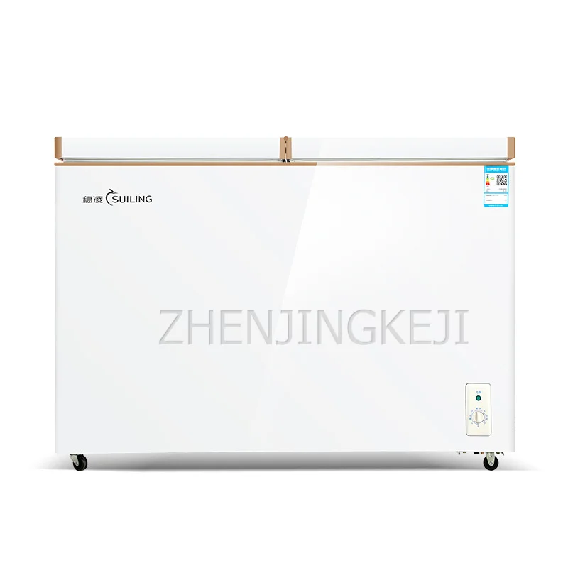 Komercyjna zamrażarka pozioma zamrażarka chłodnicza podwójna bramka motylkowa o dużej pojemności utrzymuje świeżą zamrażarkę