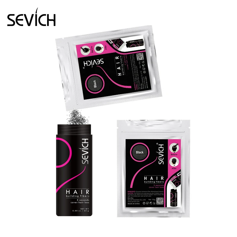 Sevich 25g Refill Hair Thickening Fiber 10 Colors Hair Treatments Cover Thicken Powder Keratin Fibers Hair Care Product