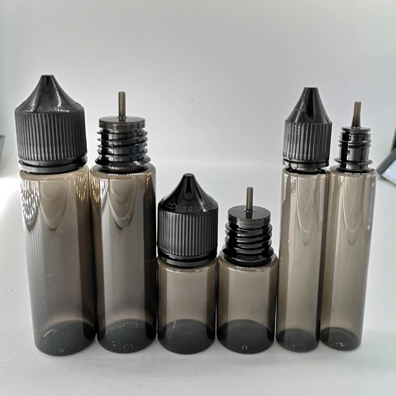 10Pcs 30ml/60ml/100ml/120ml Empty Black Plastic PET Dropper Bottles E Liquid Drop Bottle Long Tip Cap e juice Vape Oil Container