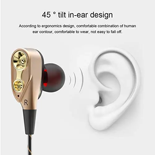 Dual Drive Stereo Wired earphone 3.5mm earphones In-Ear Sport Headset With Mic mini Earbuds Earphones For smart phone