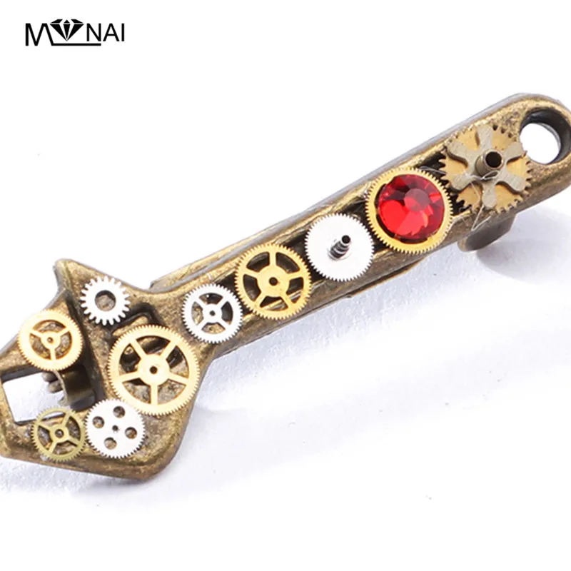 Badges Fashionable Brooches Vintage Halloween Brooches For Women Gothic Mechanical Gear Mini Wrench Brooch Stage Performance