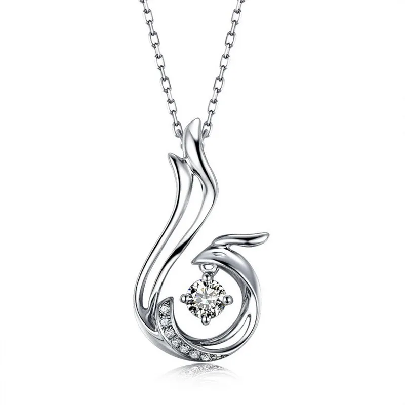 925 sterling silver zircon phoenix phoenix auspicious wish pendant phoenix clavicle necklace crystal phoenix necklace