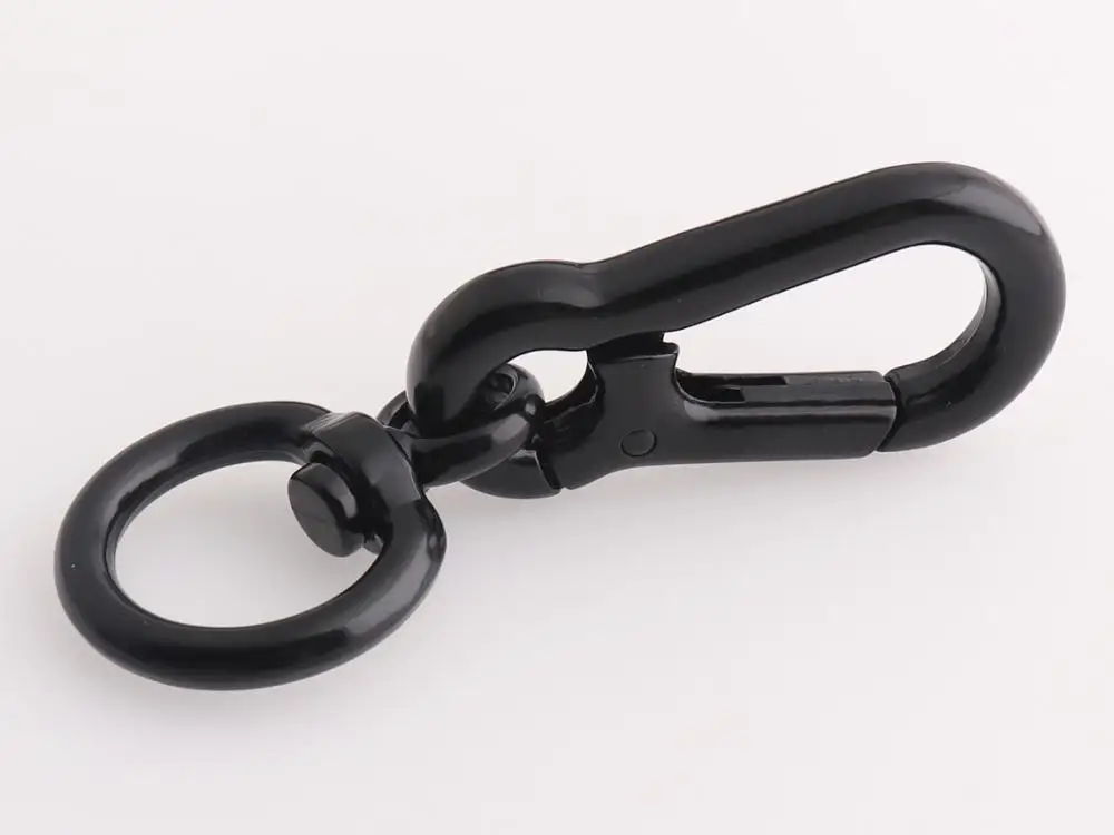 Black Lanyard clasp Large Swivel Clips Metal Dog chains Lobster Snap Hook Purse Leash Buckles Craft Hardware