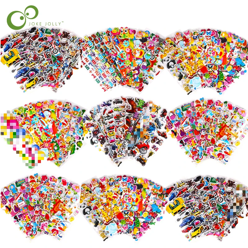 40 arkuszy Samochody z kreskówek Samoloty Zwierzęta Księżniczka DIY Naklejki Zabawki PVC Scrapbook dla dzieci Pamiętnik Notatnik Dekoracja Prezenty