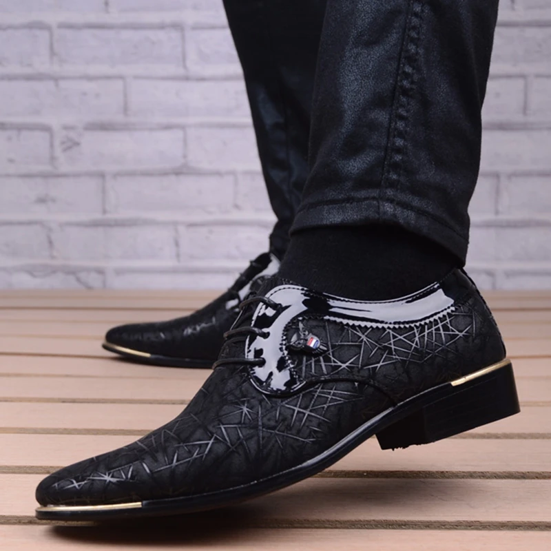 Zapato de vestir Clould de charol para Hombre, zapatos Oxford de boda, traje de oficina con cordones, zapatos informales para Hombre