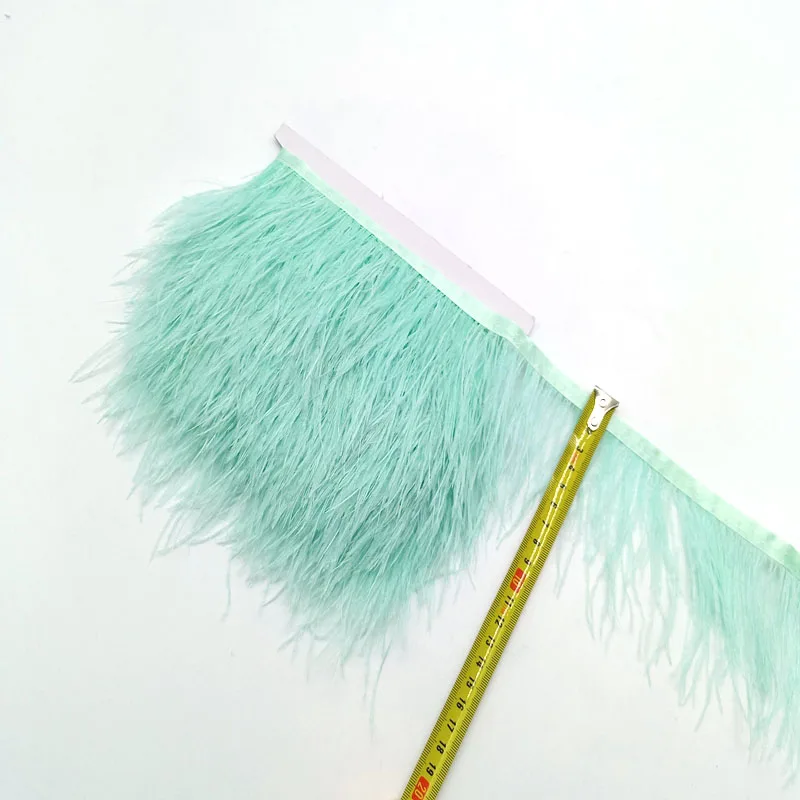 1meter color Real Ostrich feathers Trim Ribbon fringe for Dress Clothing Decoration Sewing needlework accessories ​Crafts 8-10cm