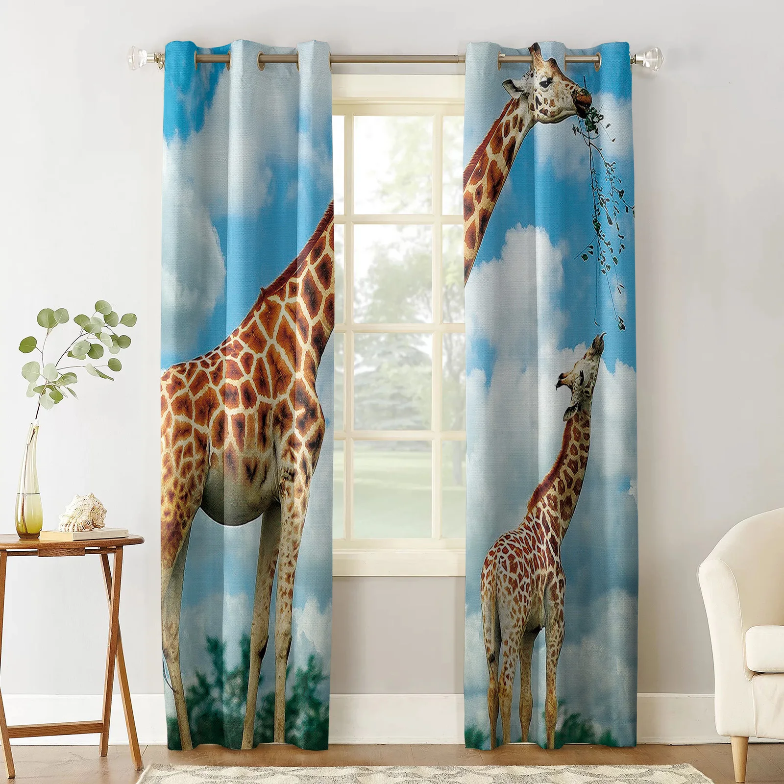 Giraffe Window Curtains for Living Room Bedroom Kitchen Modern Curtains Home Decoration Drapes Blinds