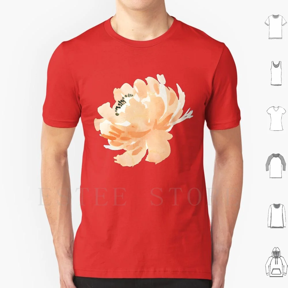 Peach Flower Design T Shirt Cotton Men DIY Print Flower Floral Nature Natural Peach Orange Orange Flower Peach Flower Floral