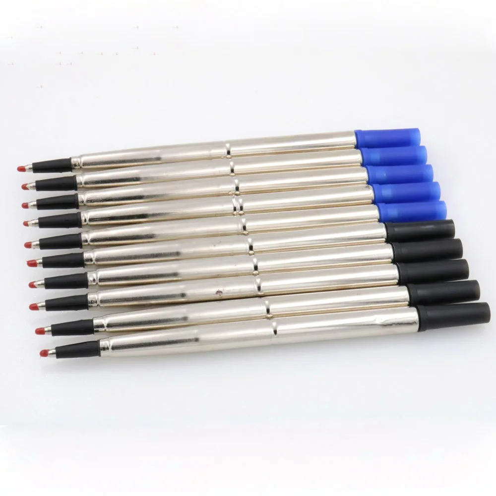 10pc Rollerball Pen ink Refills black or blue metal office 0.7MM Stationery Office school supplies Writing