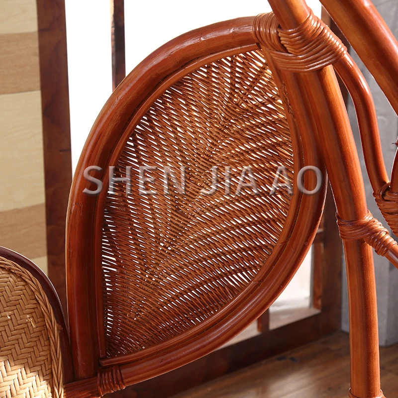 Southeast Asian Real Rattan Hanging Chair Basket Indoor Outdoor Balcony Swing Chair Single Rocking Chair Hanging Rattan Chair