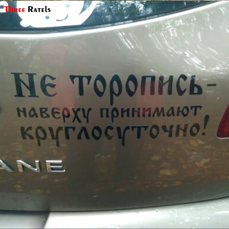 Três ratels TZ-1058 engraçado legal à prova drussia água rússia palavras letras etiqueta do carro auto decalque