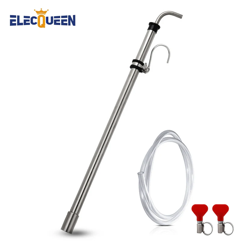 Brewing Auto Siphon, Stainless Steel Siphon Racking Cane with Carboy Clip, Homebrewer Easily Faster Transfer Wort from Container