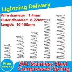 304 Stainless Steel Compression Spring Wire Diameter 1.4mm Y-type Rotor Return Spring SUS Compressed Spring 10PCS