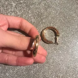 Casual Women Earrings Gold Color Plating 4mm Thickness Small Hoop Light Weight Feminist Daily Basic Simple Decoration Accessory