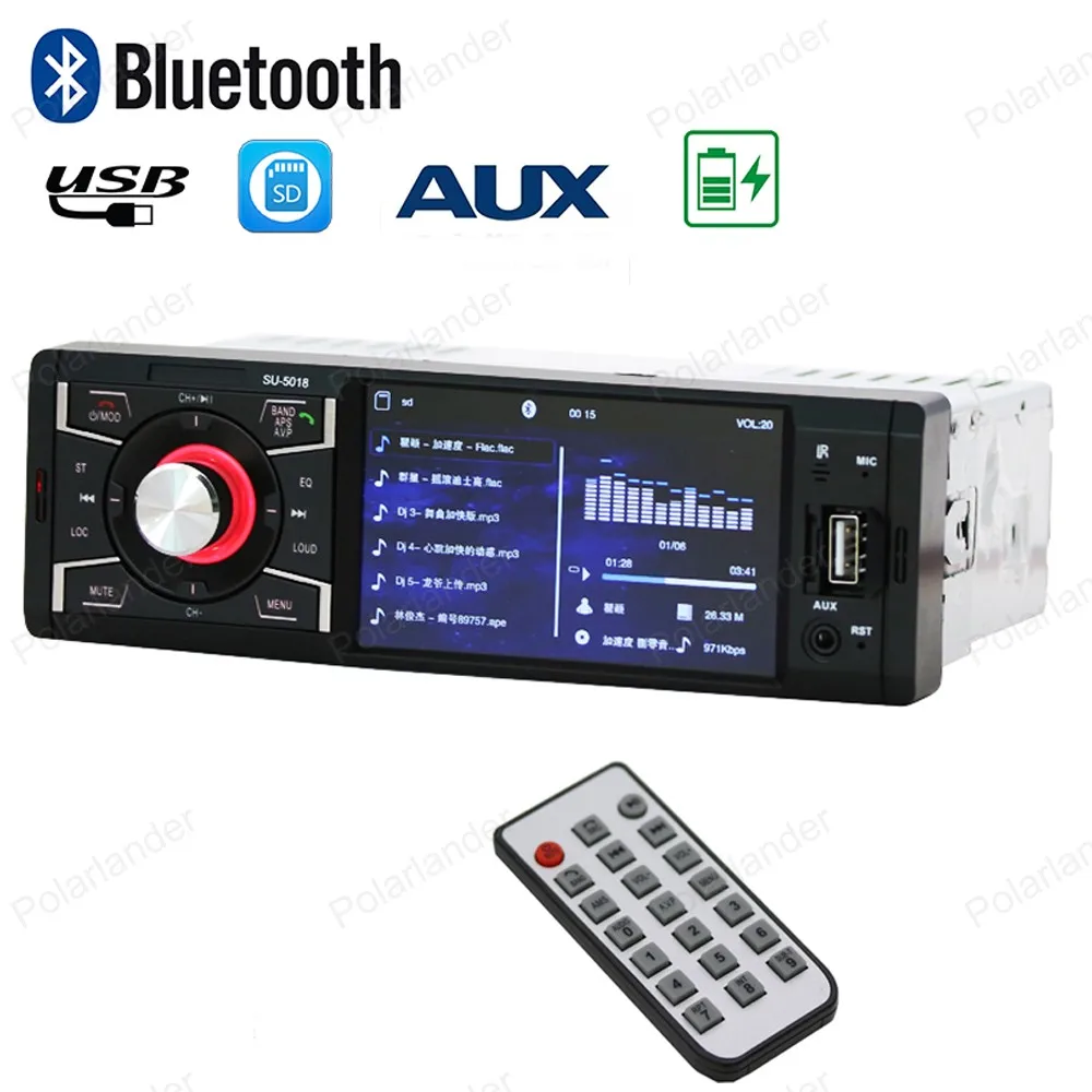 

Car Radio Video Player HD Screen MP5 4 Inch Support Bluetooth/FM USB/SD AUX Hands-free Calls Stereo Receiver FM In-Dash 1 Din