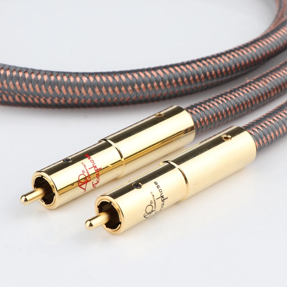 Hifi RCA Cable Accuphase 40th Anniversary Edition  RCA Interconnect Audio Cable Gold Plated Plug image 3