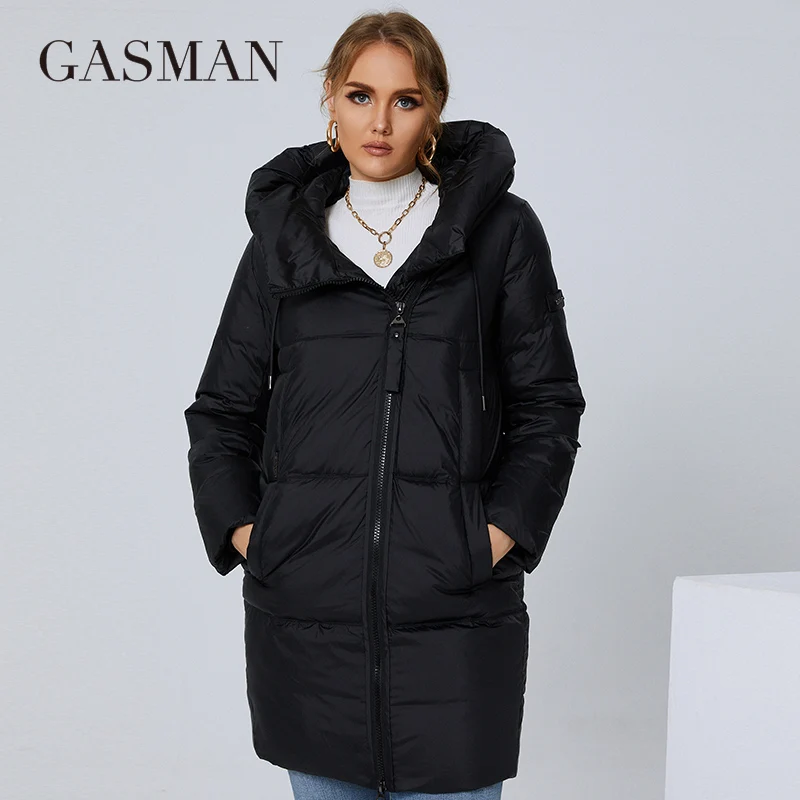 GASMAN 2022 down jacket female winter Brand high quality long fashion classic Coat women warm L-4XL Thick Parkas 21183A