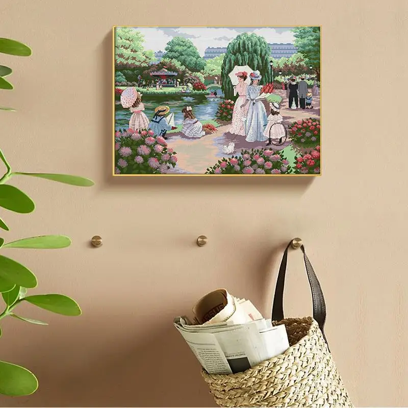 Character Landscape Outing Printing Cross Stitch Traditional Embroidery Pattern Kit 11CT14CT Needlework Home Decoration Painting