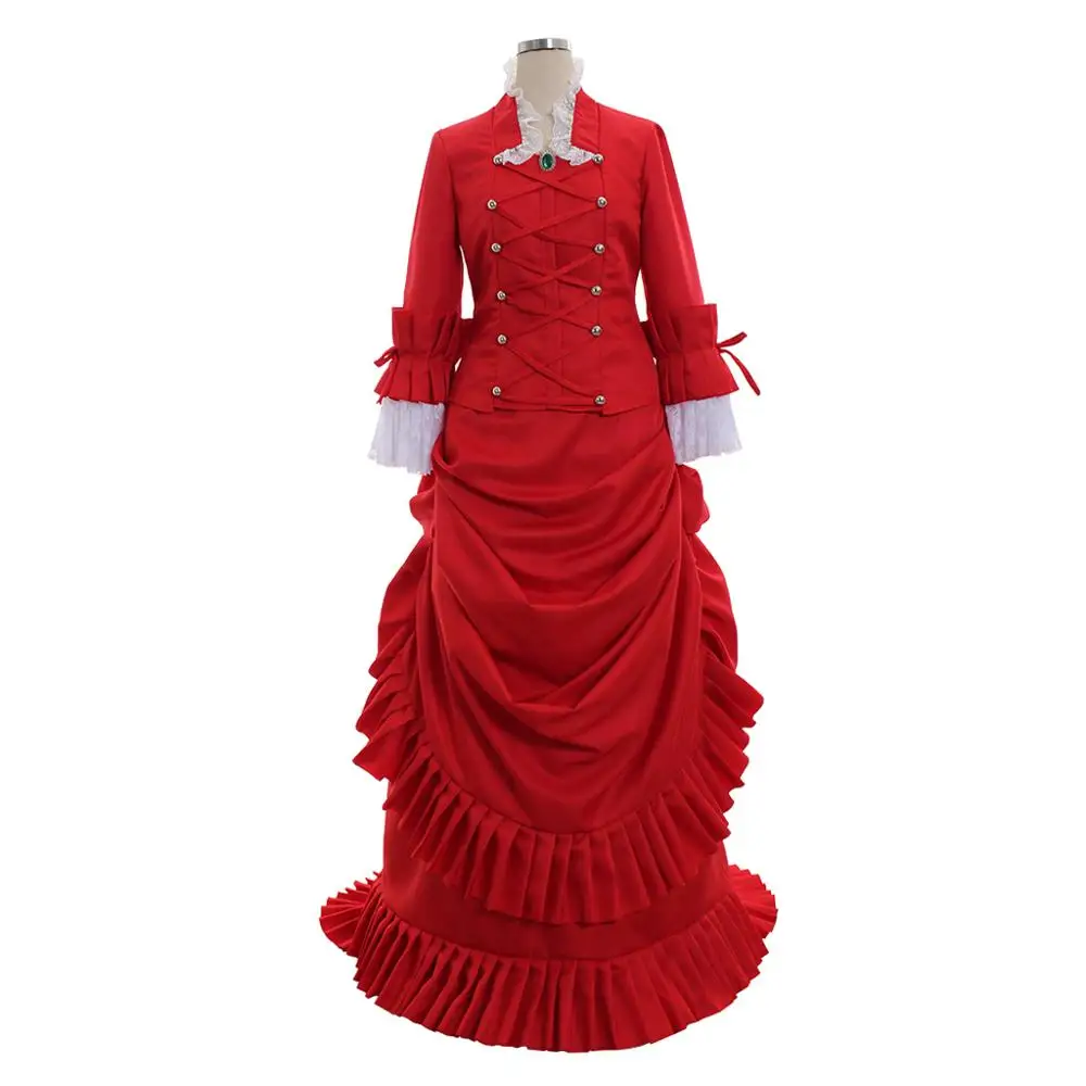 

Victorian red Bustle Dress Victorian medieval Renaissance costume dress custom made