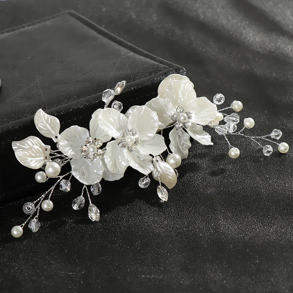 1-6Pc Mujer Bridal Crystal Pearl Flower Hair Clip Floral Style Barrette Bride Hair Jewelry Bridesmaid Wedding Hair Accessories