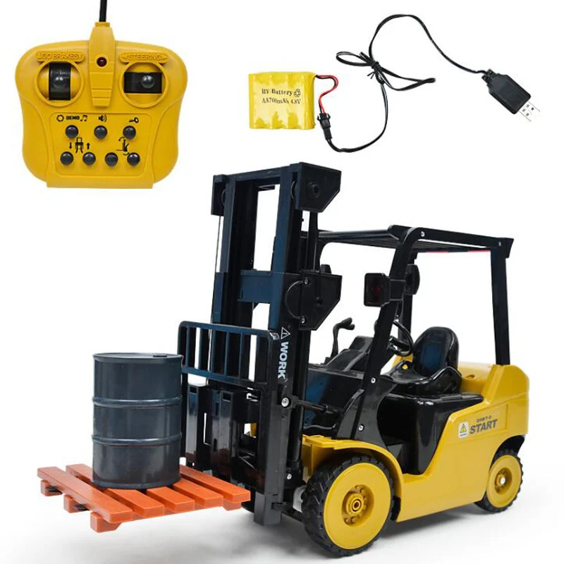 11-Way Remote Control Forklift 1:8 Simulation Forklift Rechargeable Light Music Crane Engineering Crane Truck Children\'s Toys