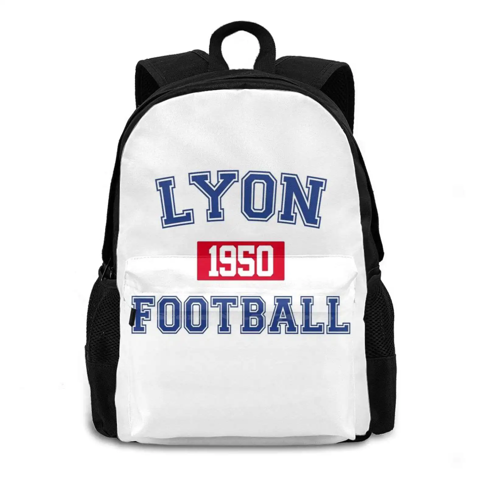 Lyon Football Athletic College Style 1 Gray School Bags Travel Laptop Backpack Rhone Alpes 69 Fans Couleur Club Football Soccer