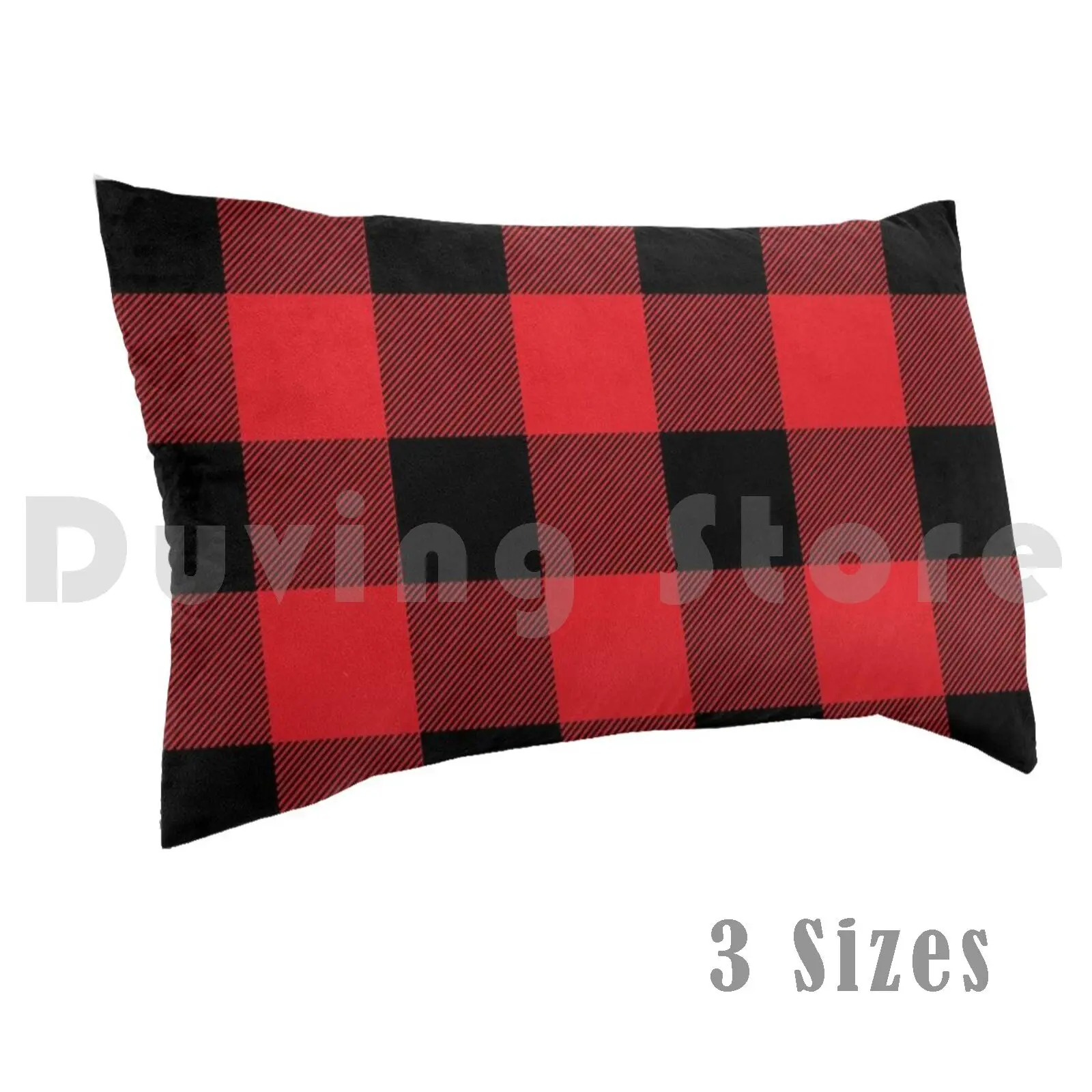 Red And Black Plaid Cloth Face Pillow Case Printed 50x75 Quarantine Face Inhale Breath Oxygen Children